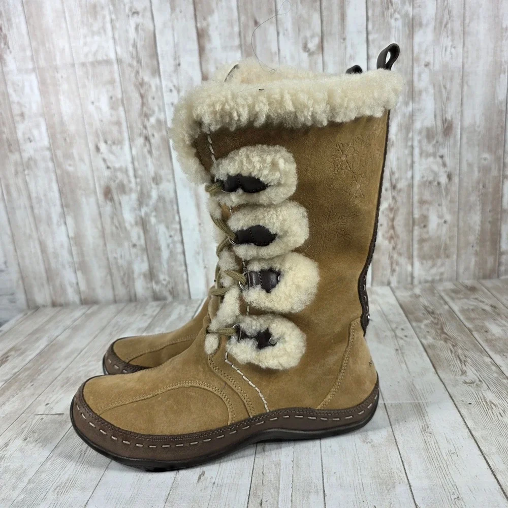 The North Face Women Tan Suede Waterproof Primaloft Winter Boots ACQBF33 Size 8‎